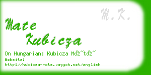 mate kubicza business card